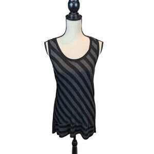 CAbi Align Tunic Dress, Stretch, Black/gray stripe, sz S